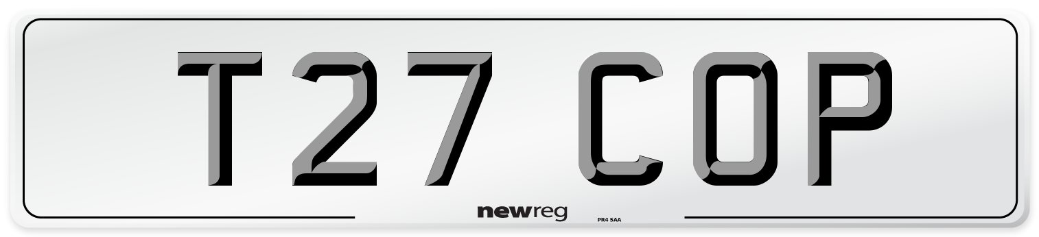 T27 COP Number Plate from New Reg